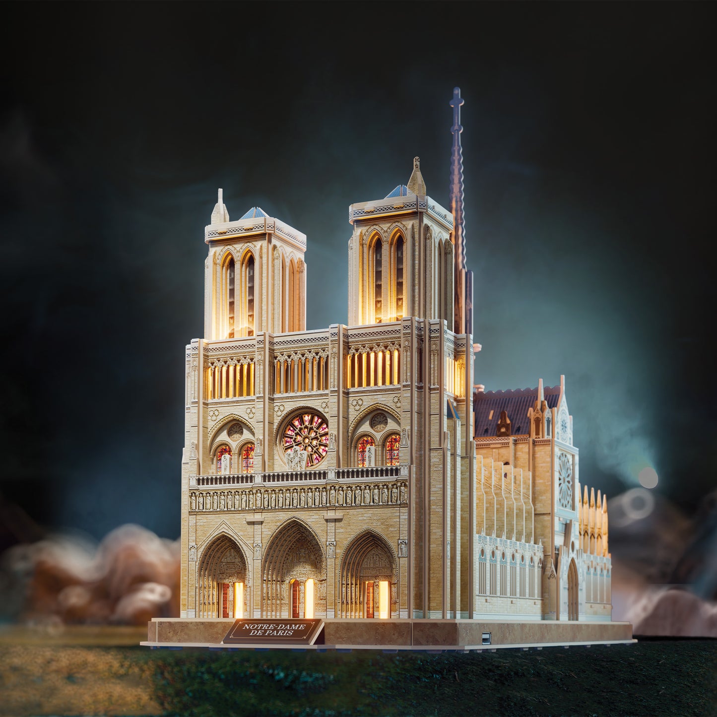 4D Build Architect Series Notre Dame 3D Model Kit with LED Lights – 317-Piece Puzzle Building Set for Adults & Teens (Ages 12+)