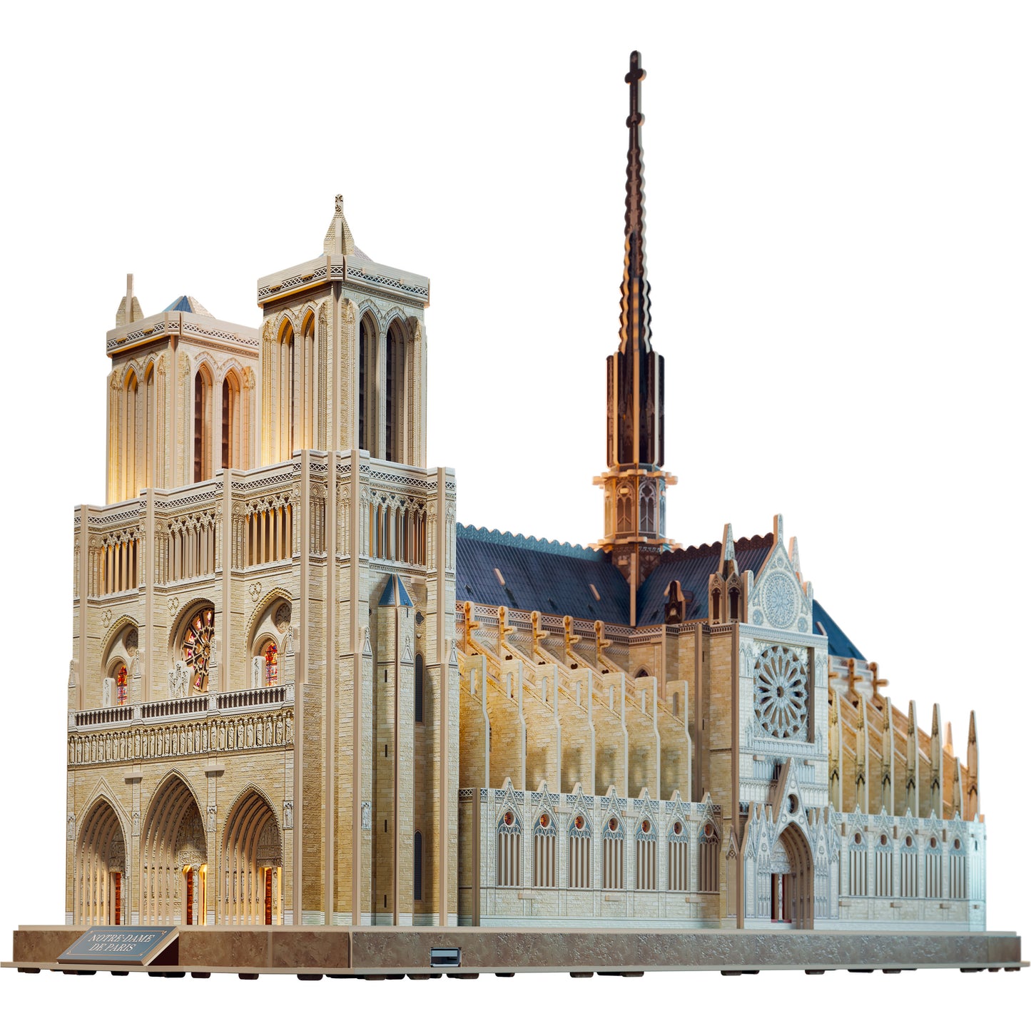 4D Build Architect Series Notre Dame 3D Model Kit with LED Lights – 317-Piece Puzzle Building Set for Adults & Teens (Ages 12+)