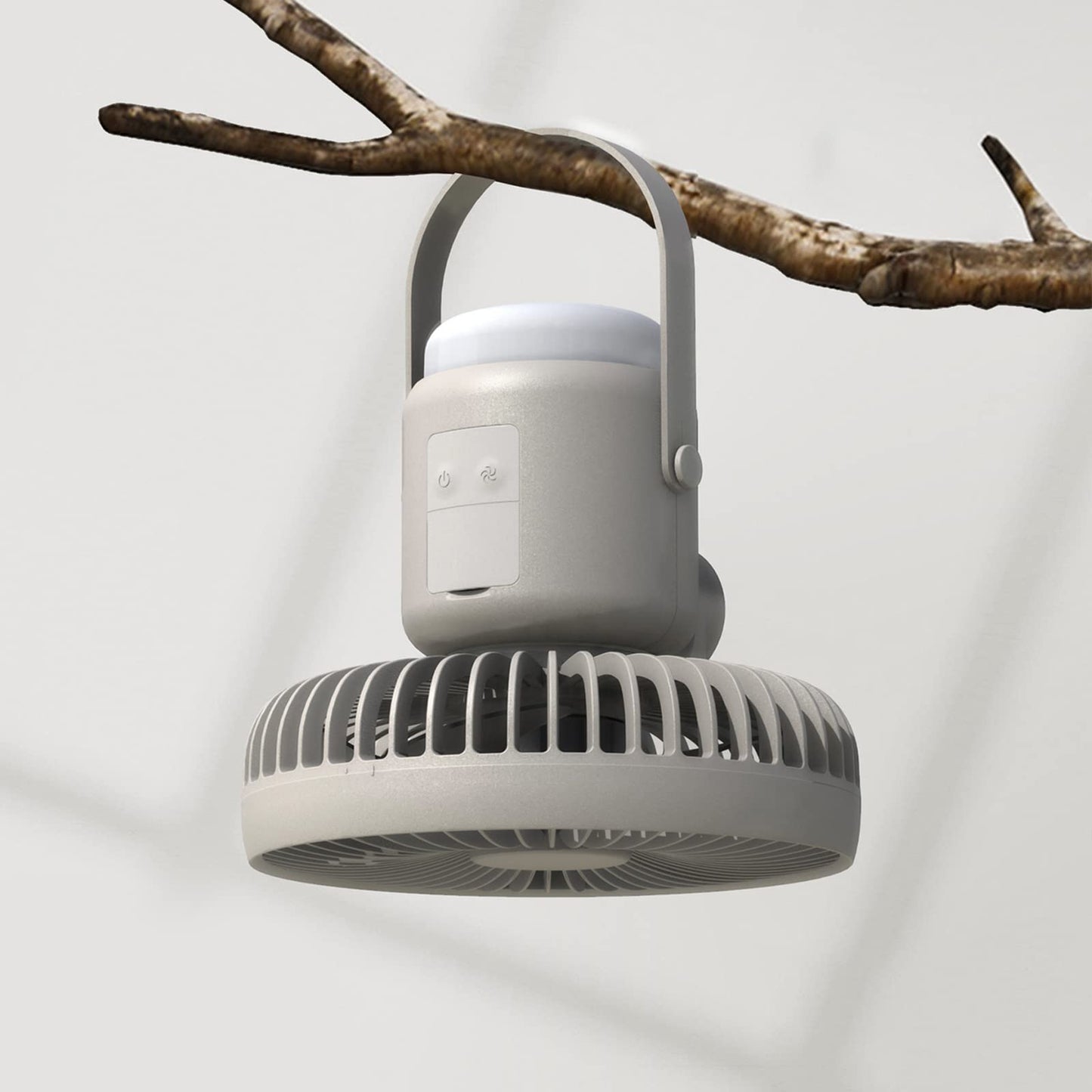 3-in-1 tragbare LED-Outdoor-Lampe mit Ventilator, Powerbank, Hängeleuchte und wiederaufladbarem Ventilator – ideal für Camping und Wandern