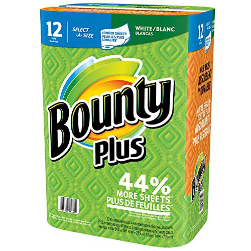 Bounty Select-A-Size Paper Towels 12 Double Rolls - 91 Sheets Per Roll