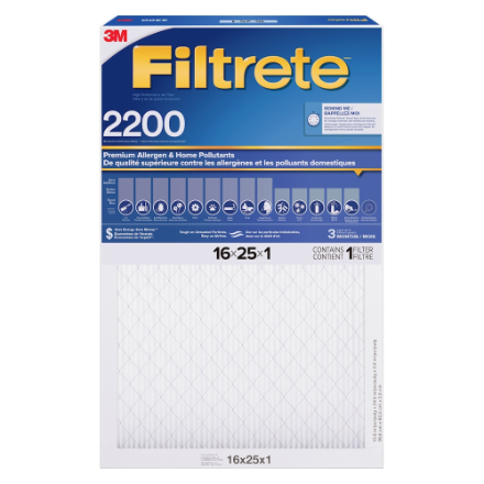 Filtrete Air Filter MPR 2200 | 16x25x1 Inch | Elite Allergen Reduction | 3-Pack