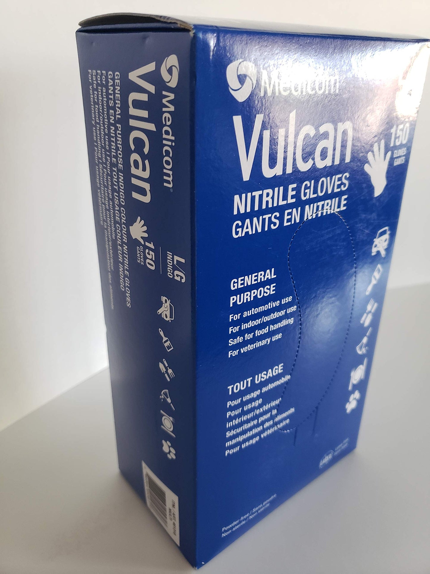 Medicom Vulkan Nitrile Gloves Large - Disposable Powder-Free Exam Gloves