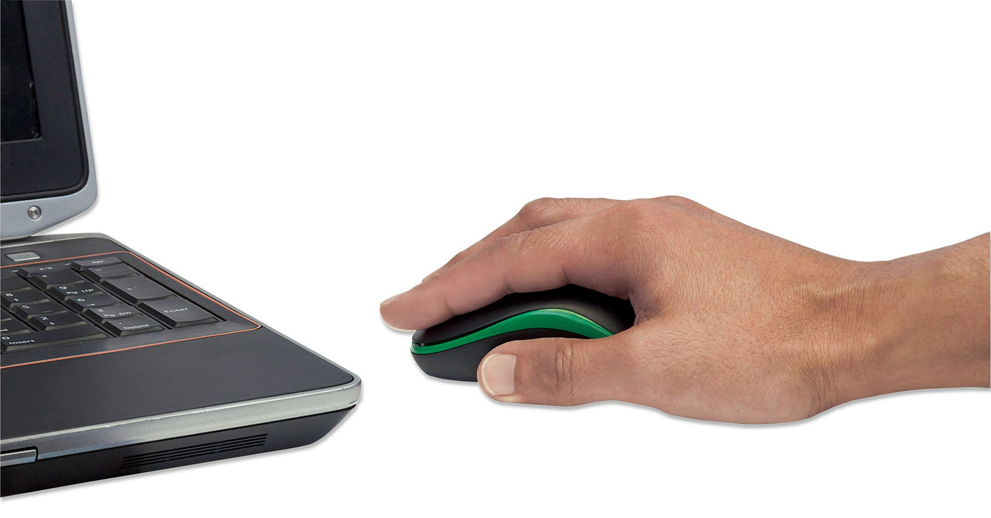 Manhattan Success Wireless Optical Mouse | 2.4GHz USB Receiver, 10m Range, Ergonomic Design | Model 179393