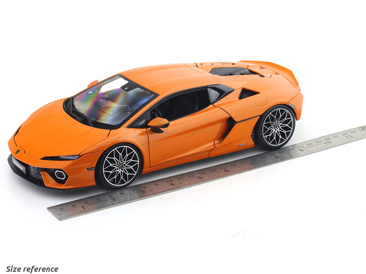 Lamborghini Temerario Orange 1:18 Diecast Model – Licensed Supercar Collectible with Opening Parts & Steerable Wheels