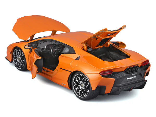 Lamborghini Temerario Orange 1:18 Diecast Model – Licensed Supercar Collectible with Opening Parts & Steerable Wheels