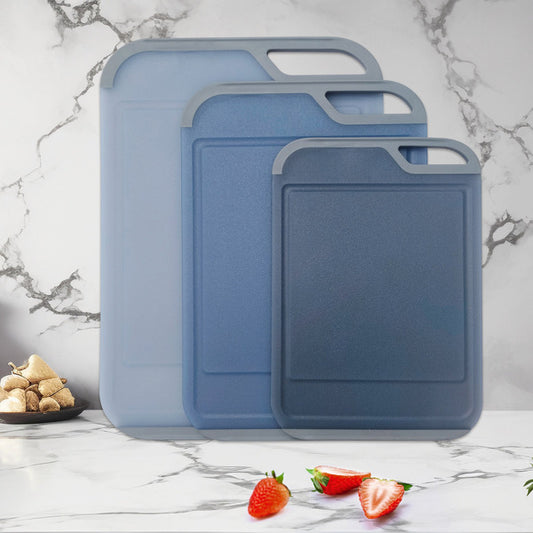 Neoflam Translucent 3-Piece Cutting Board Set – Extra Large Non-Slip Boards with Juice Groove