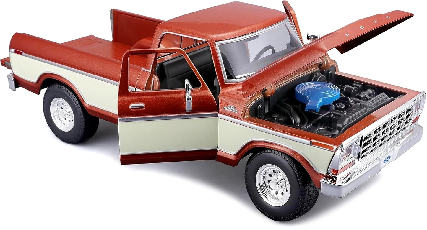 Maisto 1979 Ford F-150 Pickup Truck Brown | 1:18 Scale Diecast Model Car