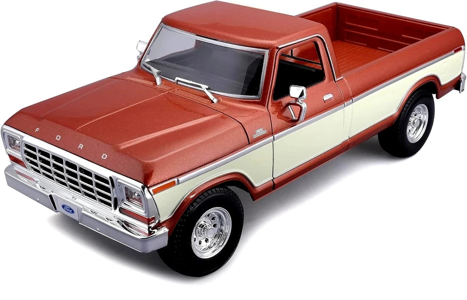 Maisto 1979 Ford F-150 Pickup Truck Brown | 1:18 Scale Diecast Model Car