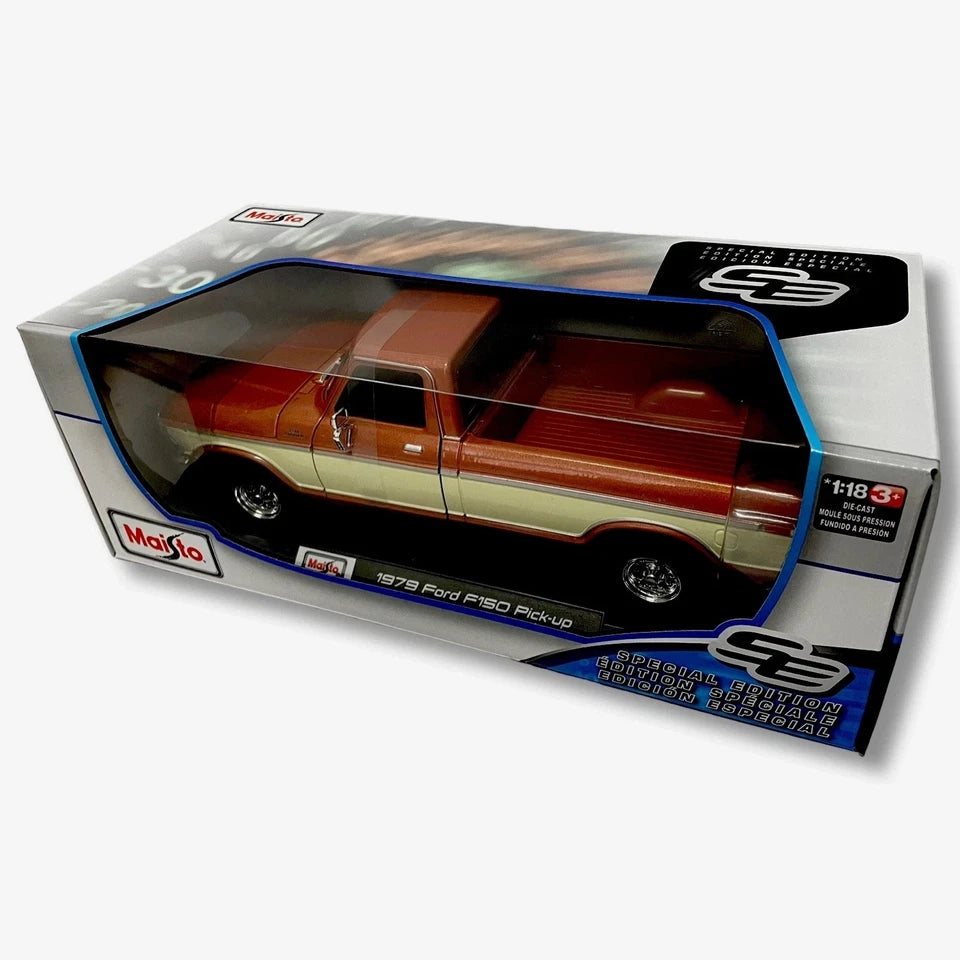 Maisto 1979 Ford F-150 Pickup Truck Brown | 1:18 Scale Diecast Model Car