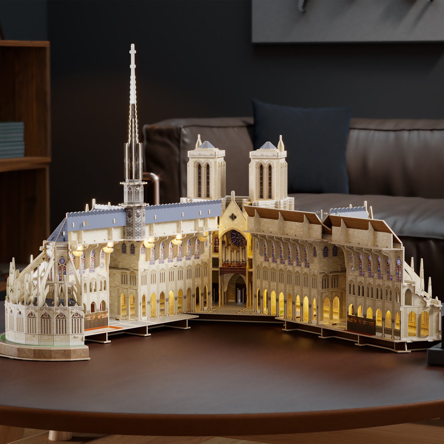 4D Build Architect Series Notre Dame 3D Model Kit with LED Lights – 317-Piece Puzzle Building Set for Adults & Teens (Ages 12+)